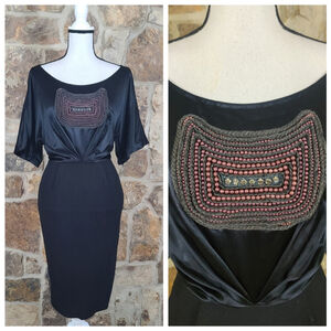 3.1 Phillip Lim 10 Satin Wool Beaded Embellished Sheath Dress